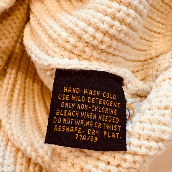 Vintage Eddie Bauer Sweater Mens Large Cream Cardigan Knit Button Front Grandpa - Picture 5 of 8